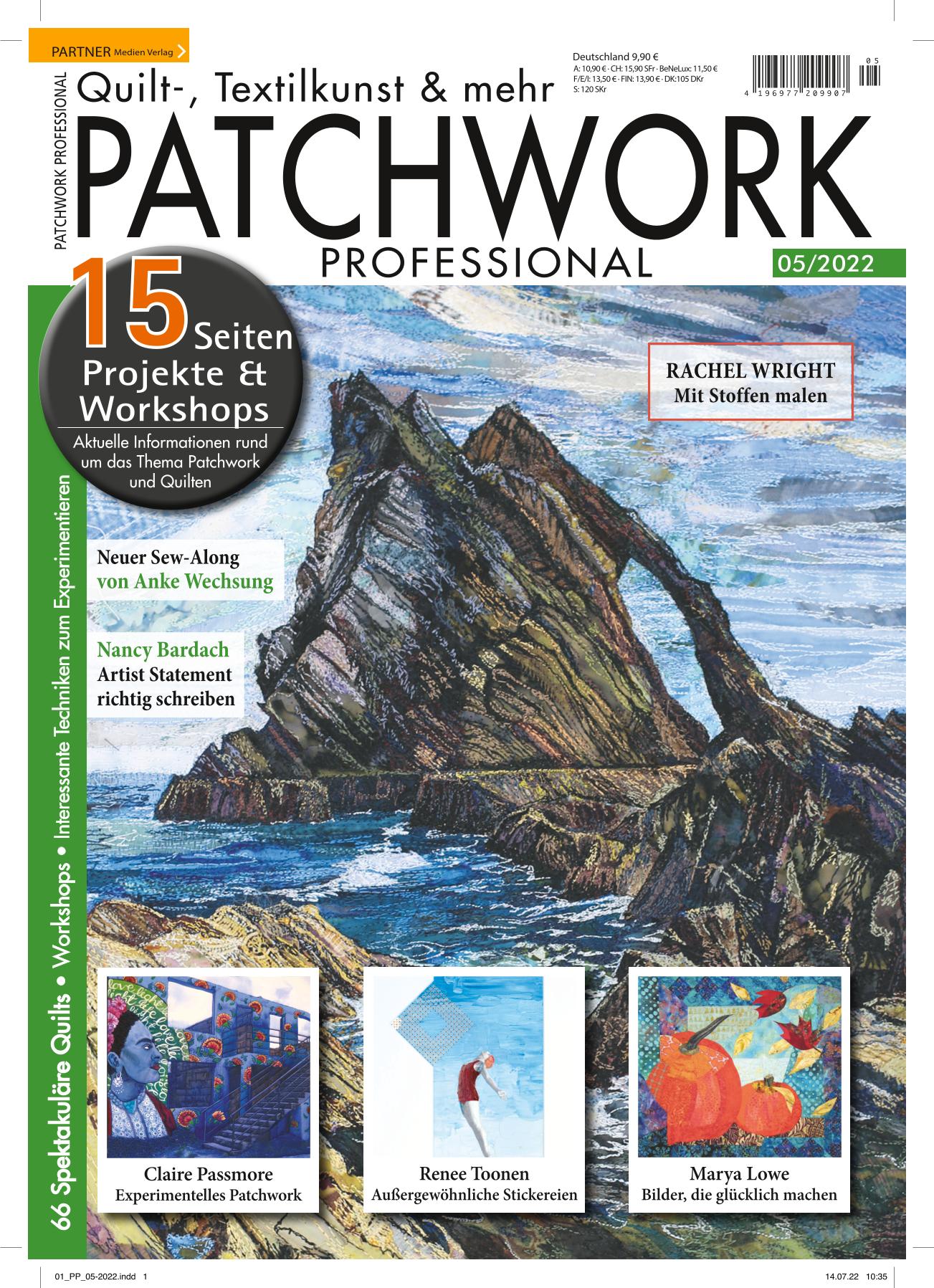 Patchwork Professional, aktuelles Heft, Patchwork, Quilten, Nähen, SPEZIAL Taschen, Anleitungen, Projekte, Zeitschrift, Magazin, Heft, 