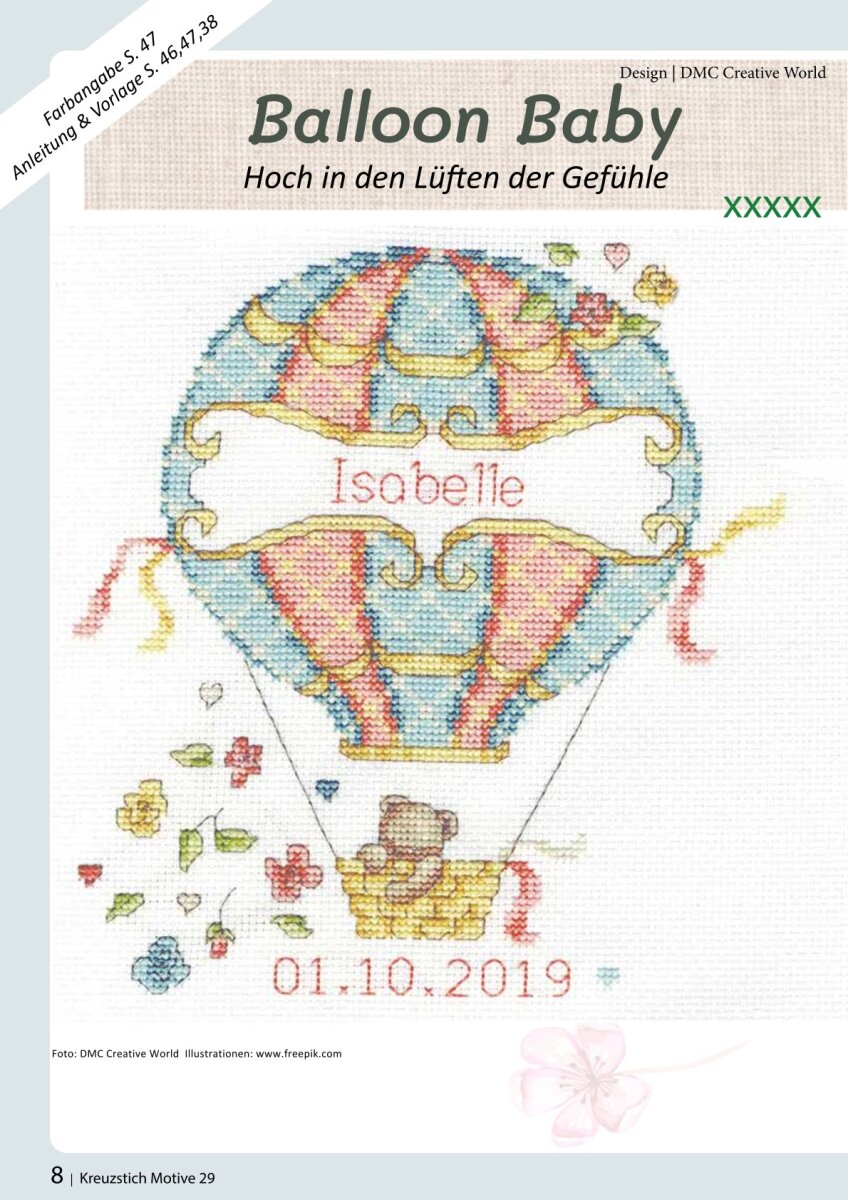 DMC Kreuzstichbuch 'Baby Stars' – 40 Seiten Mit Süßen Baby-Motiven Zum Selbersticken