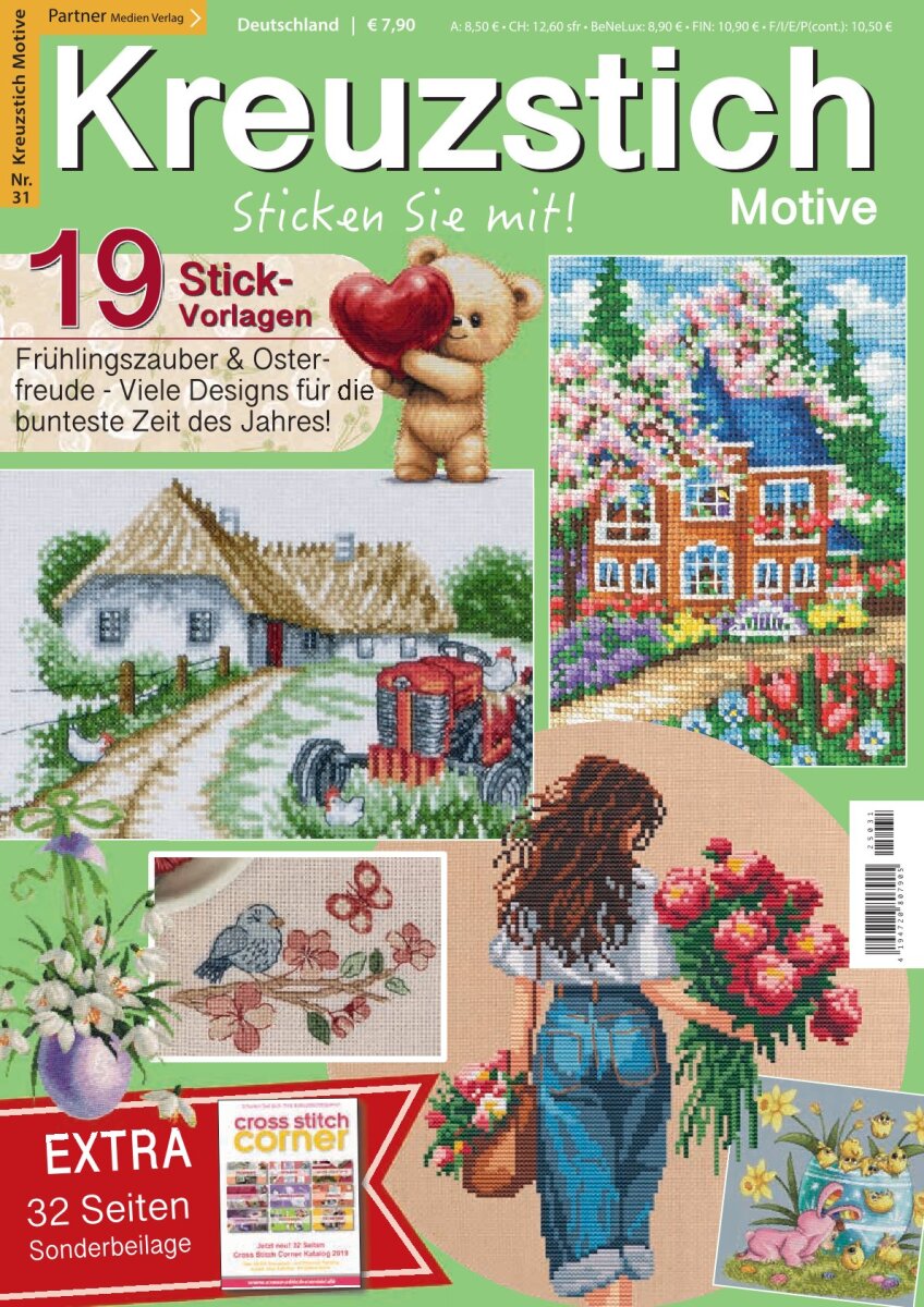 Heritage Kreuzstich-Set "Zeit Für Einen Spaziergang" – Inkl. Stoff, Garn, Nadel (Fertiggroße 11,5x13,5 Cm)