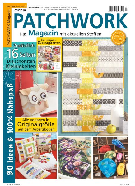 Patchwork Magazin 2/2019 - 16 Seiten Kleinigkeiten Printausgabe