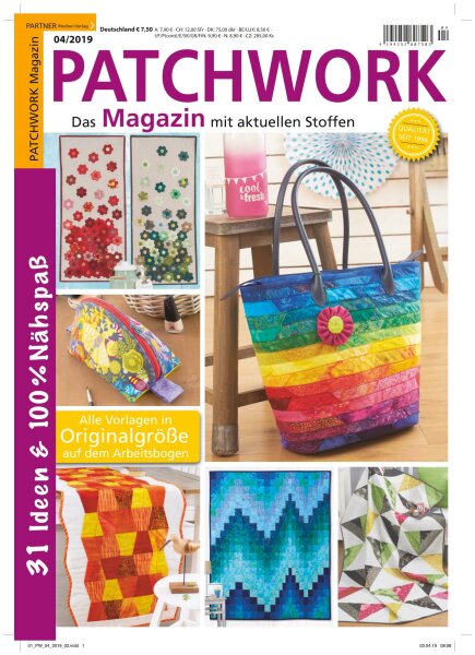 Patchwork Magazin 4/2019 - 31 Ideen & 100 Nähspaß Printausgabe